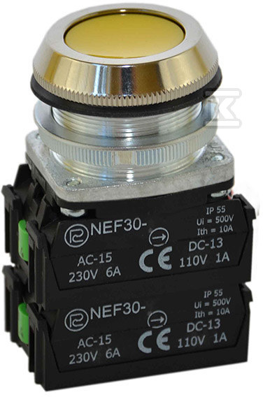 Жовта кнопка NEF30-K2X2Y - W0-NEF30-K 2X2Y G